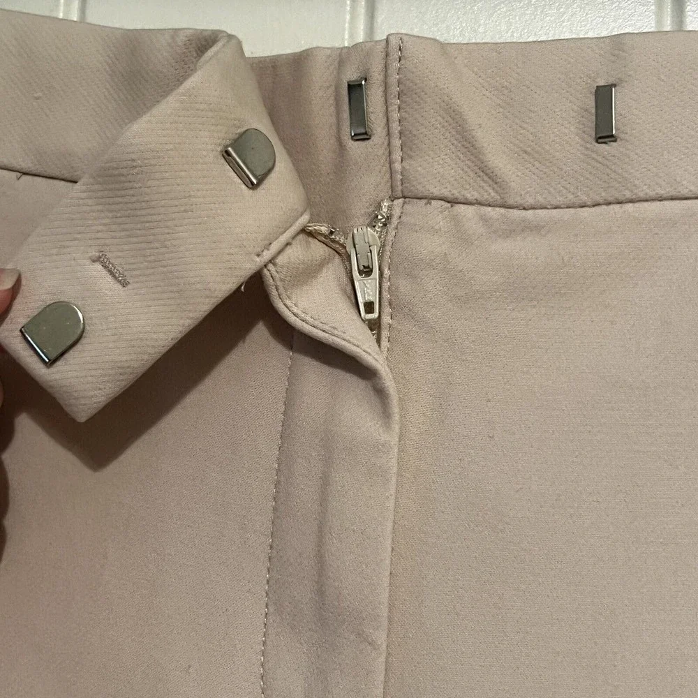 Ann Taylor Devin Beige Tan Work Pants Trousers Flat Front Pockets Size 6 Career - Picture 6 of 13